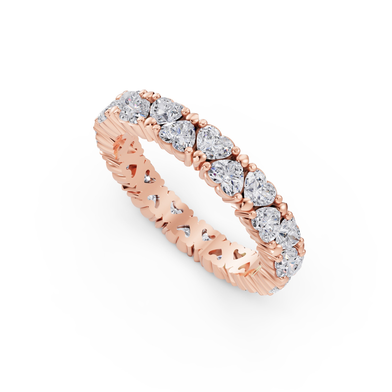 Rose Gold Alternating Heart Shape Eternity (2ctw)
