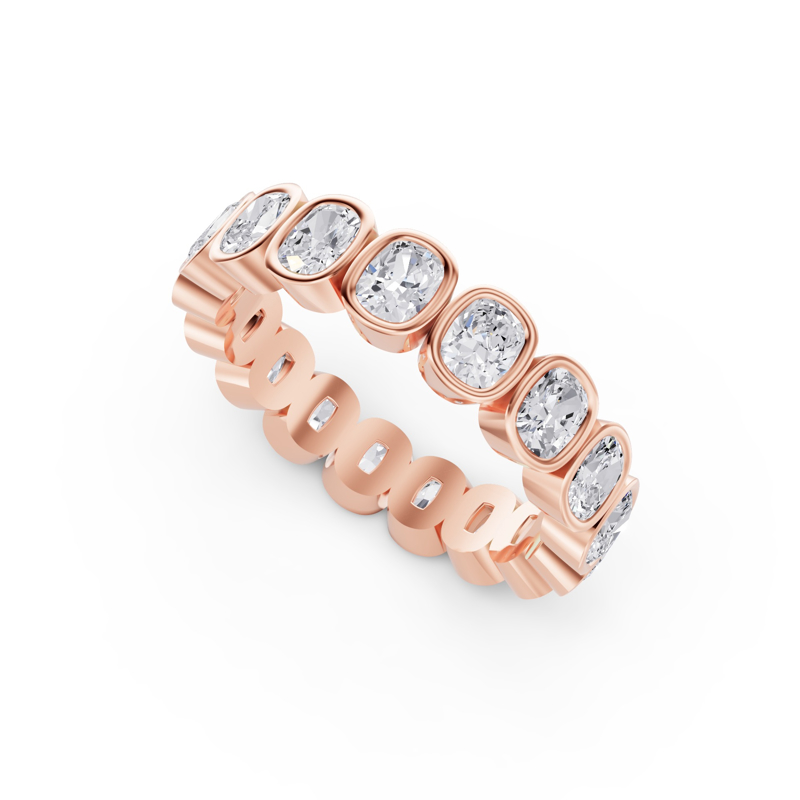 Rose Gold Elongated Cushion Bezel Eternity (2ctw)