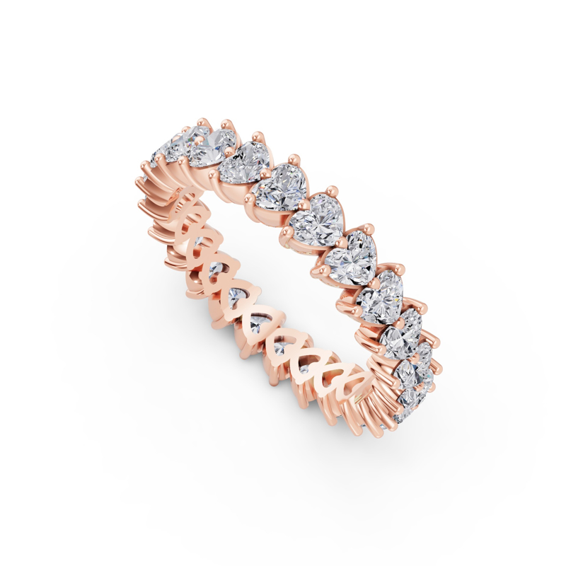 Rose Gold Heart Shape Diamond Eternity (2ctw)