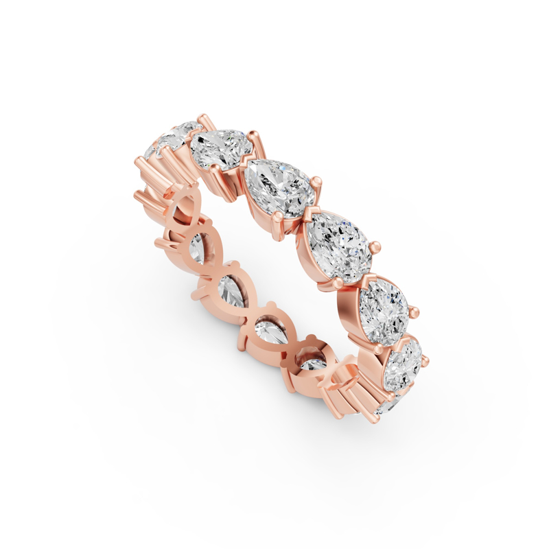 Rose Gold East West Pear Eternity (2ctw)