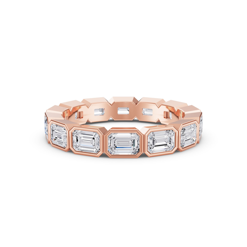 Rose Gold East West Bezel Emerald Eternity (2ctw)
