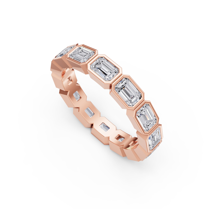 Rose Gold East West Bezel Emerald Eternity (2ctw)
