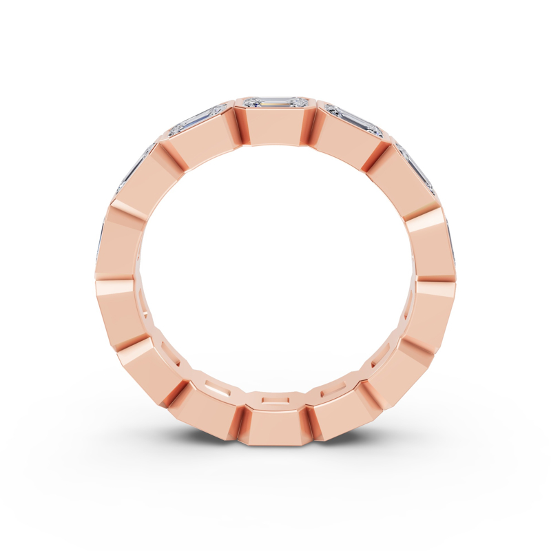 Rose Gold East West Bezel Emerald Eternity (2ctw)