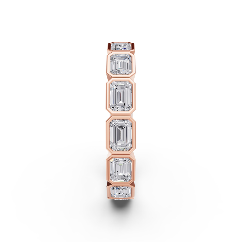 Rose Gold East West Bezel Emerald Eternity (2ctw)