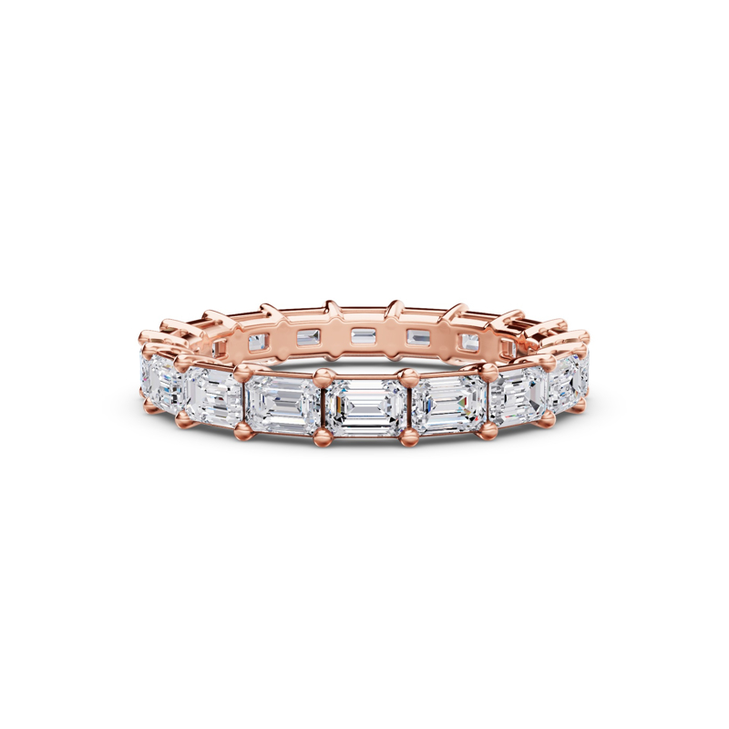 Rose Gold East West Emerald Eternity (2ctw)