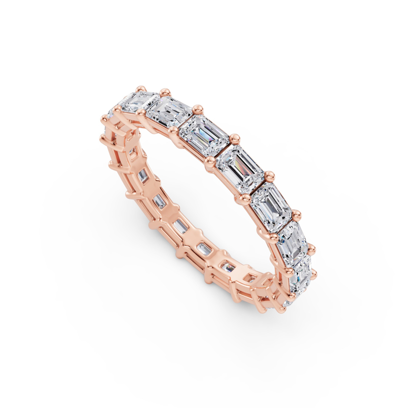 Rose Gold East West Emerald Eternity (2ctw)