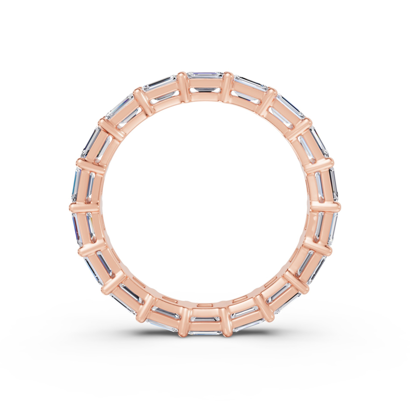 Rose Gold East West Emerald Eternity (2ctw)