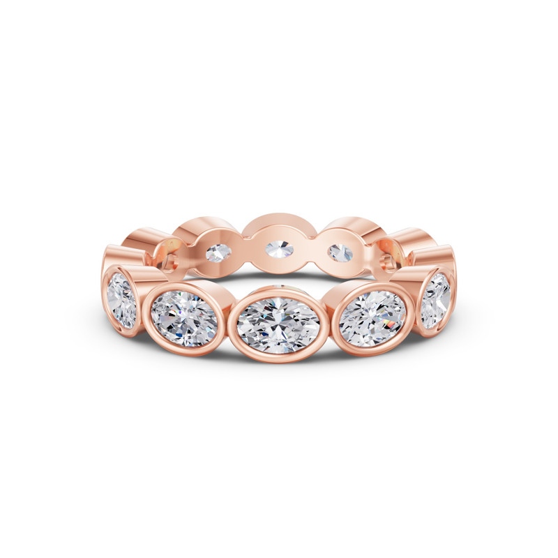 Rose Gold East West Bezel Oval Eternity (2ctw)