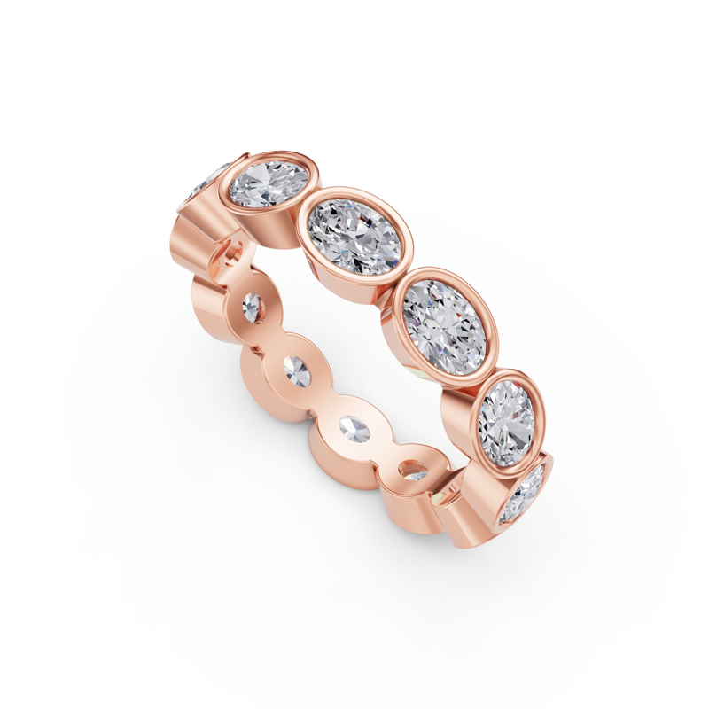 Rose Gold East West Bezel Oval Eternity (2ctw)