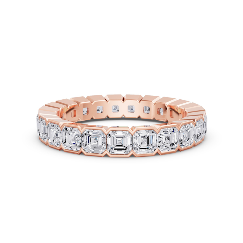 Rose Gold Half Bezel Asscher Eternity (2ctw)