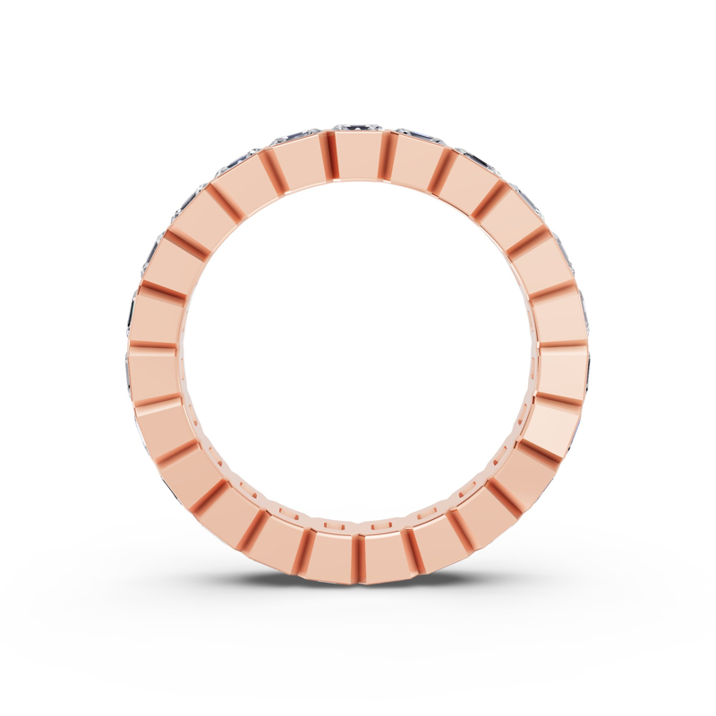 Rose Gold Half Bezel Asscher Eternity (2ctw)