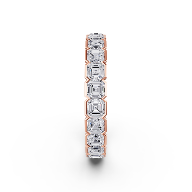 Rose Gold Half Bezel Asscher Eternity (2ctw)
