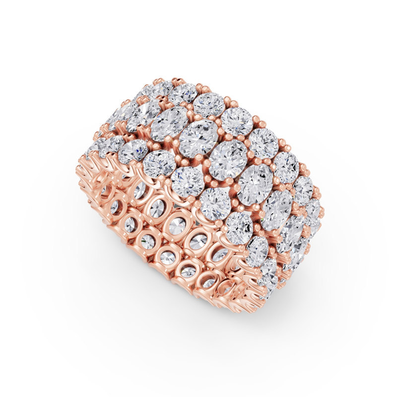 Rose Gold Quinn Oval & Round Wide Eternity (6ctw)