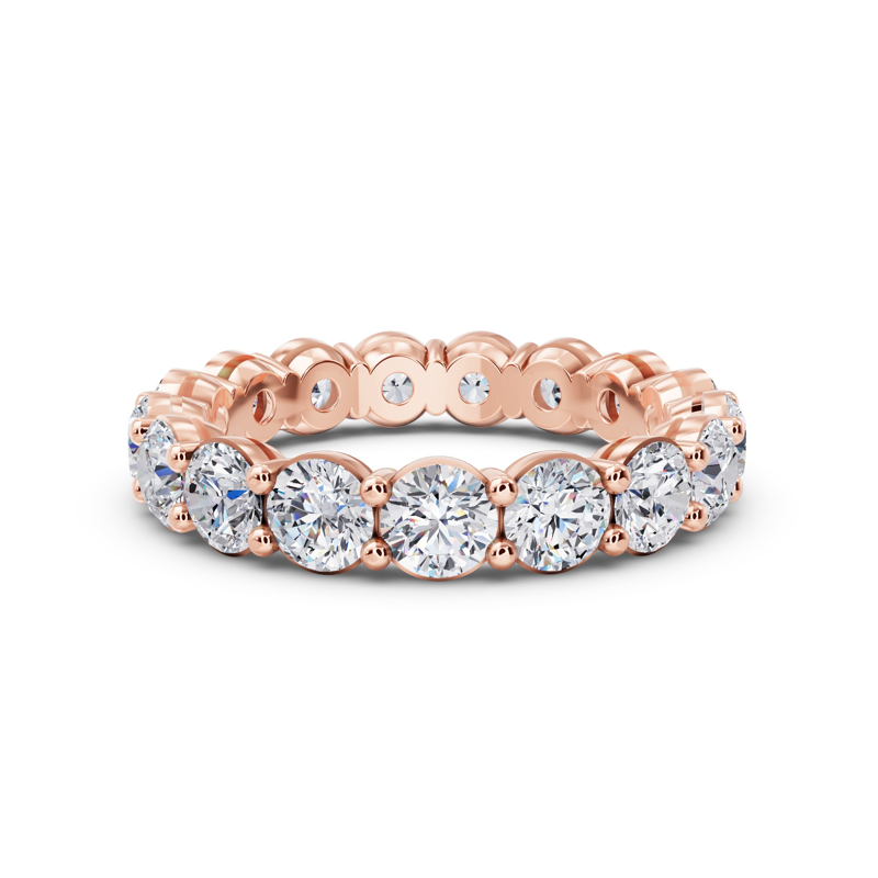 Rose Gold Classic Round Shared Prong Eternity (3ctw)
