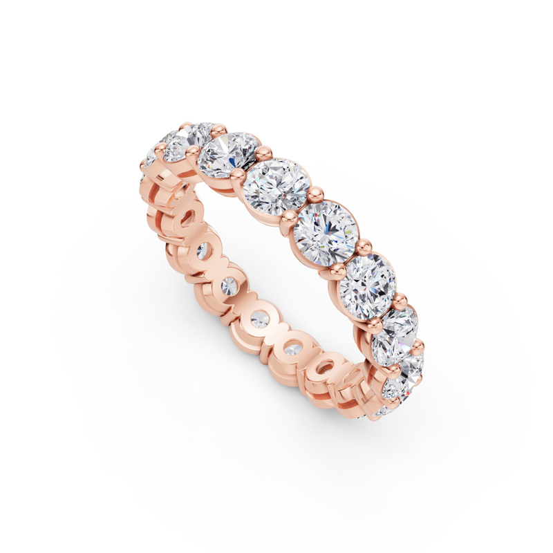Rose Gold Classic Round Shared Prong Eternity (3ctw)
