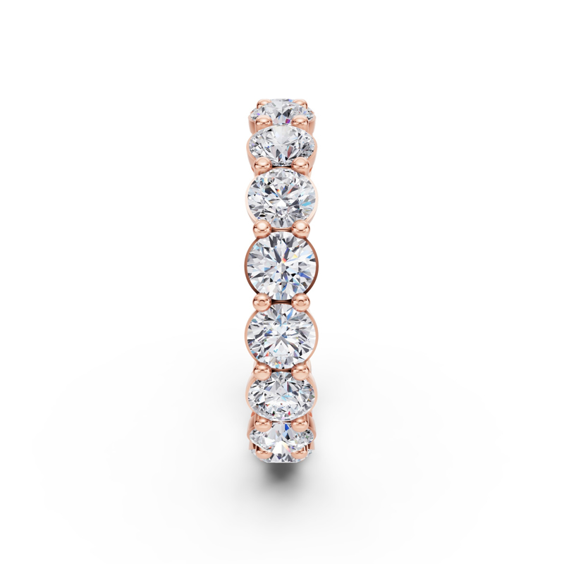 Rose Gold Classic Round Shared Prong Eternity (3ctw)