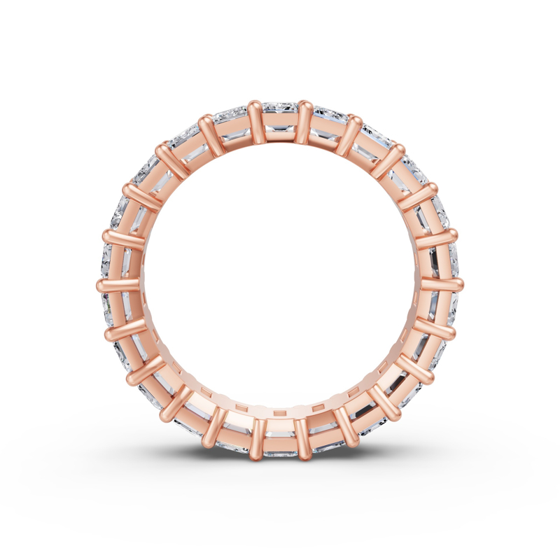Rose Gold Classic Emerald Shared Prong Eternity (4ctw)