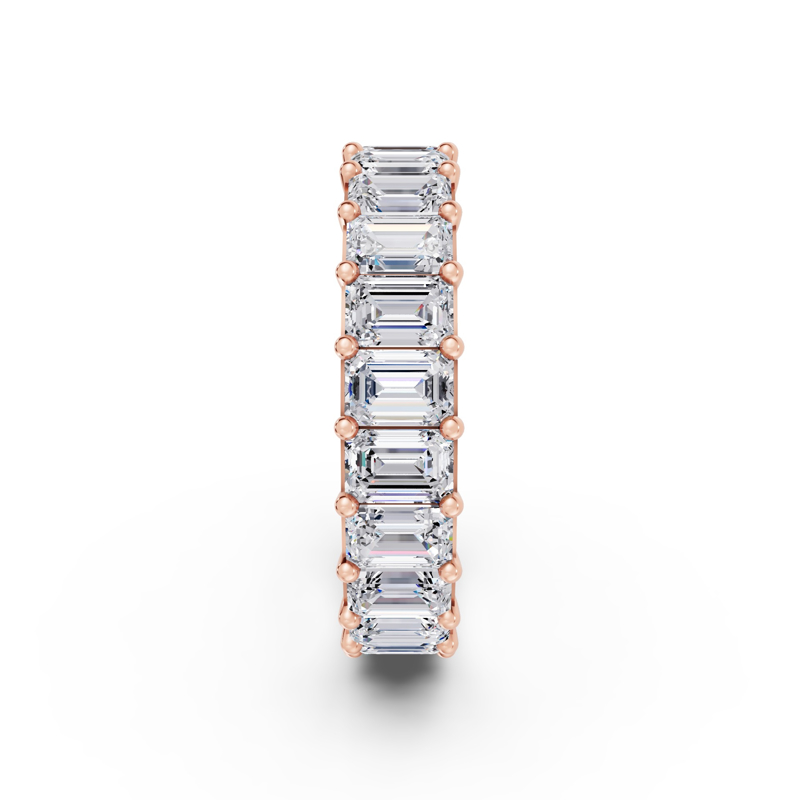 Rose Gold Classic Emerald Shared Prong Eternity (4ctw)