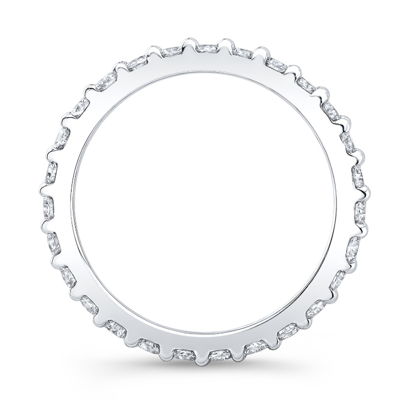 14k White Gold 2ctw Double Row Lab Grown Diamond Eternity Wedding Band