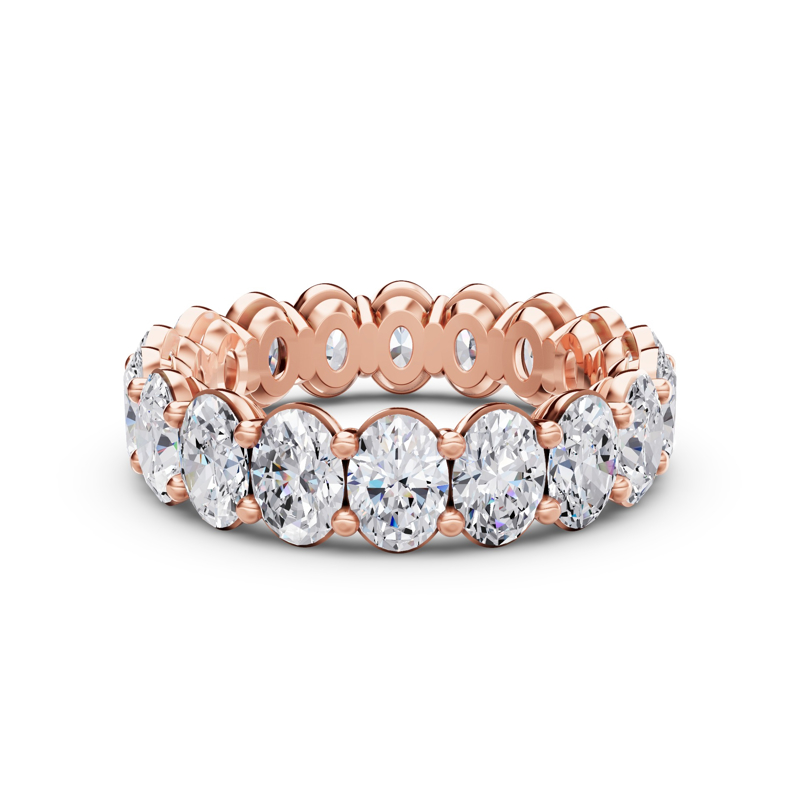 Rose Gold Classic Oval Shared Prong Eternity (4ctw)