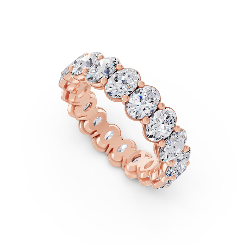 Rose Gold Classic Oval Shared Prong Eternity (4ctw)