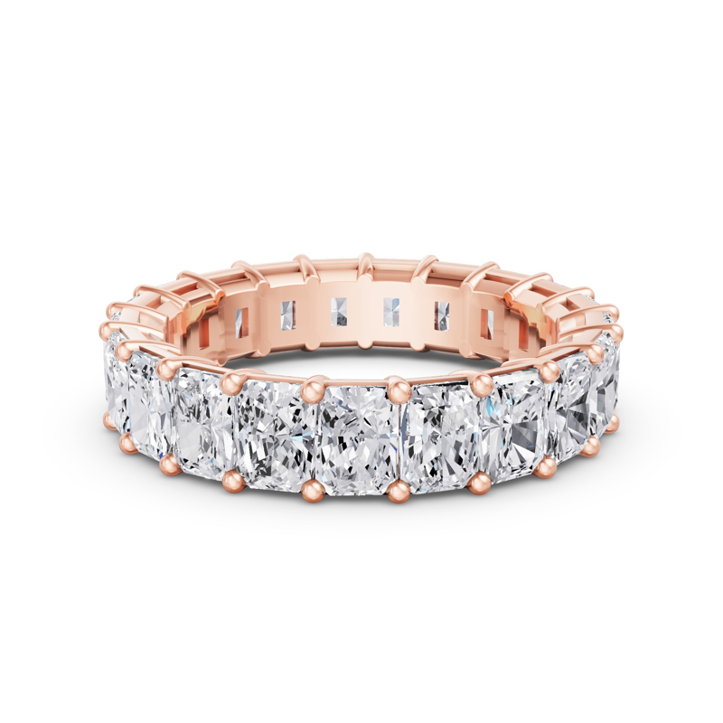 Rose Gold Classic Radiant Shared Prong Eternity (4ctw)