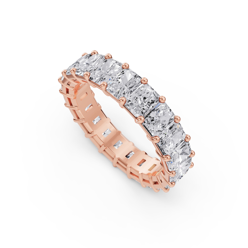 Rose Gold Classic Radiant Shared Prong Eternity (4ctw)