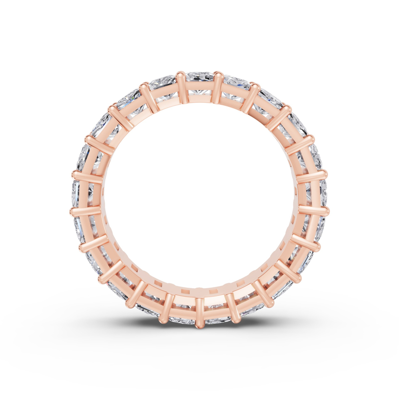 Rose Gold Classic Radiant Shared Prong Eternity (4ctw)