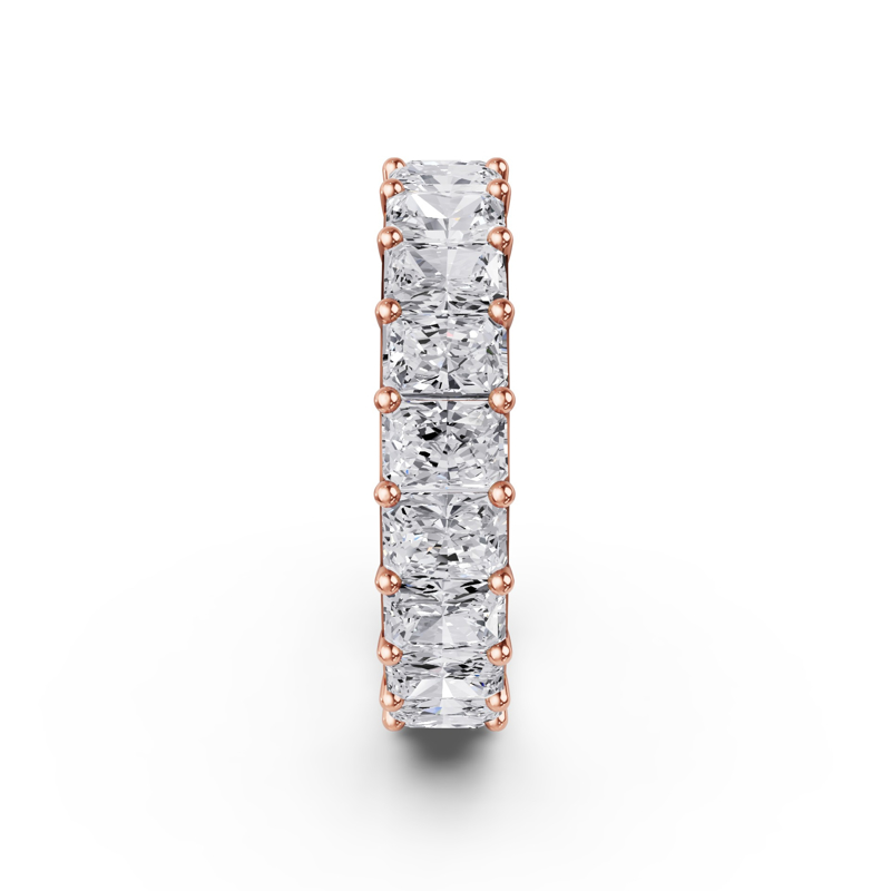 Rose Gold Classic Radiant Shared Prong Eternity (4ctw)