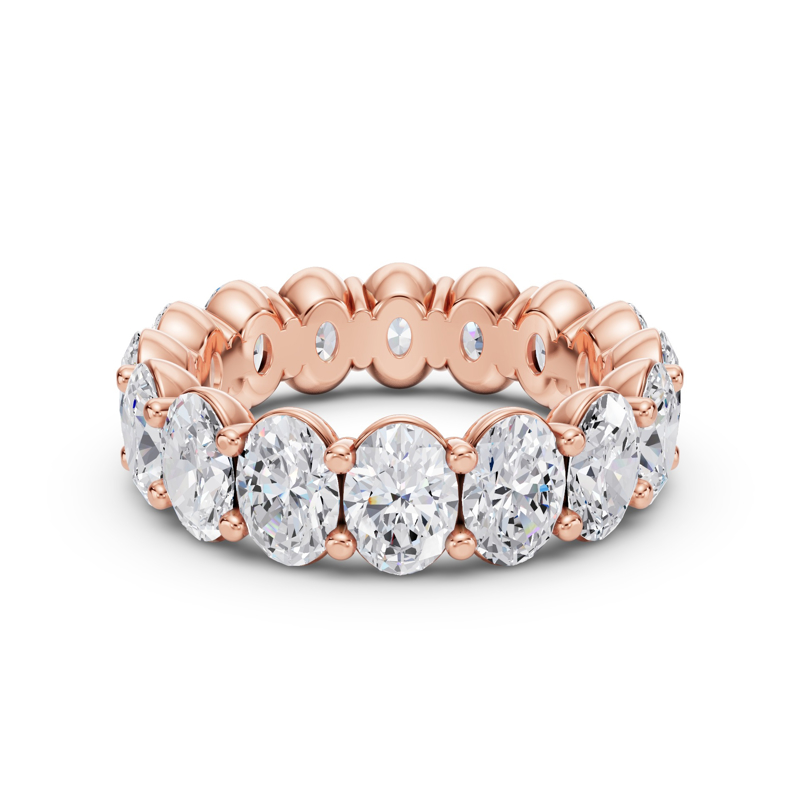 Rose Gold Shared Prong Oval Eternity (5ctw)