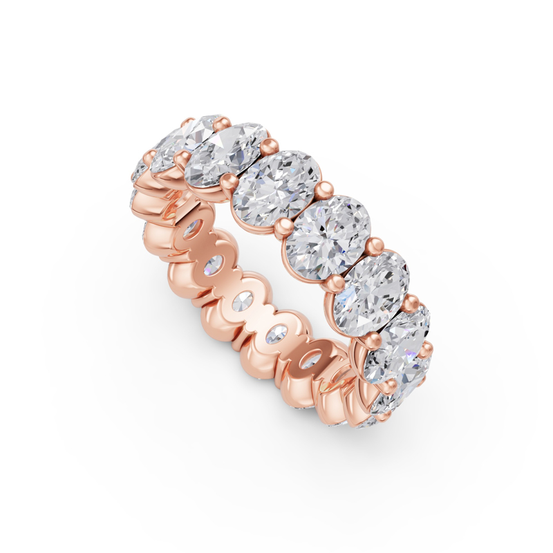 Rose Gold Shared Prong Oval Eternity (5ctw)