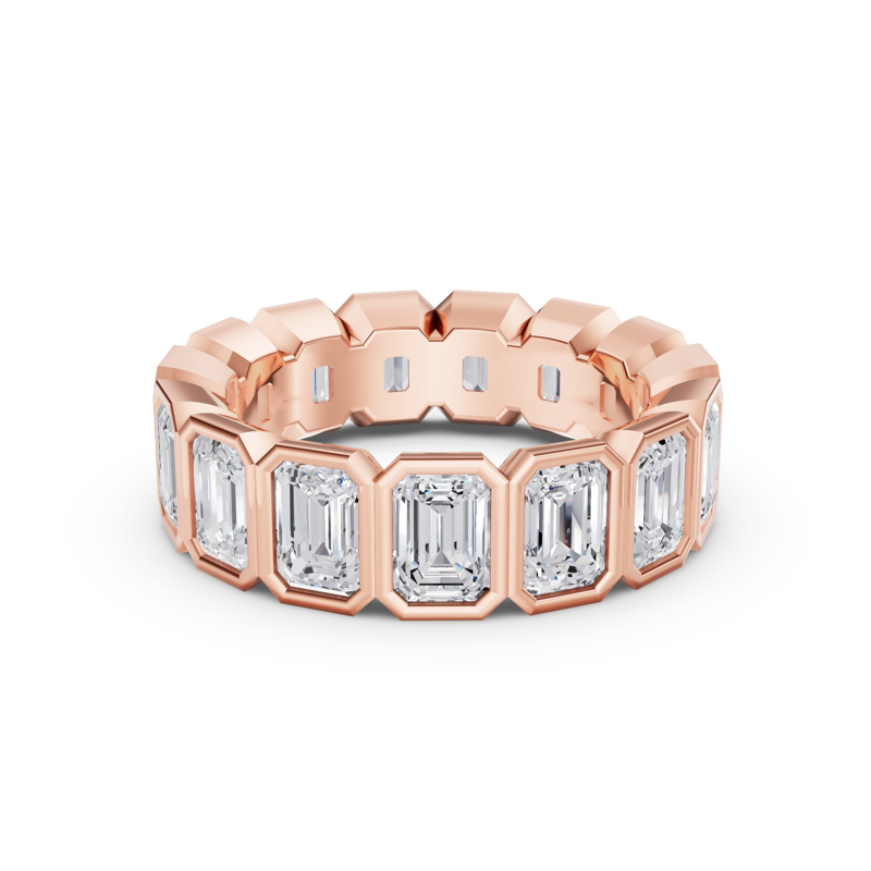 Rose Gold Bezel Set Emerald Eternity (5ctw)