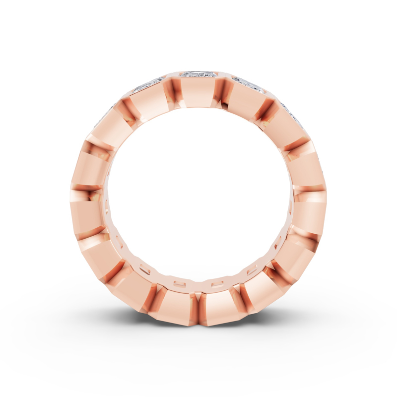 Rose Gold Bezel Set Emerald Eternity (5ctw)