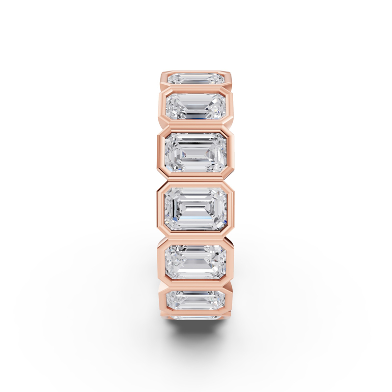 Rose Gold Bezel Set Emerald Eternity (5ctw)