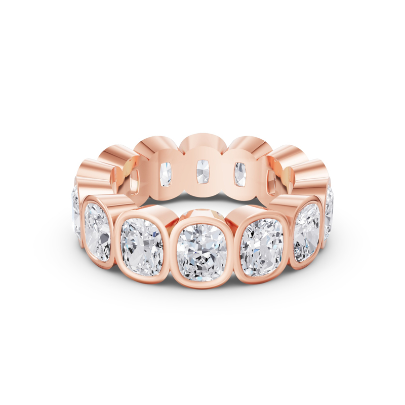 Rose Gold Elongated Cushion Bezel Eternity (5ctw)