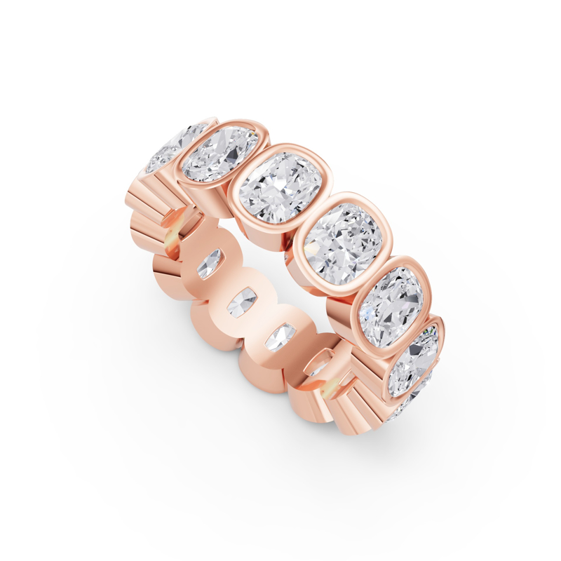 Rose Gold Elongated Cushion Bezel Eternity (5ctw)