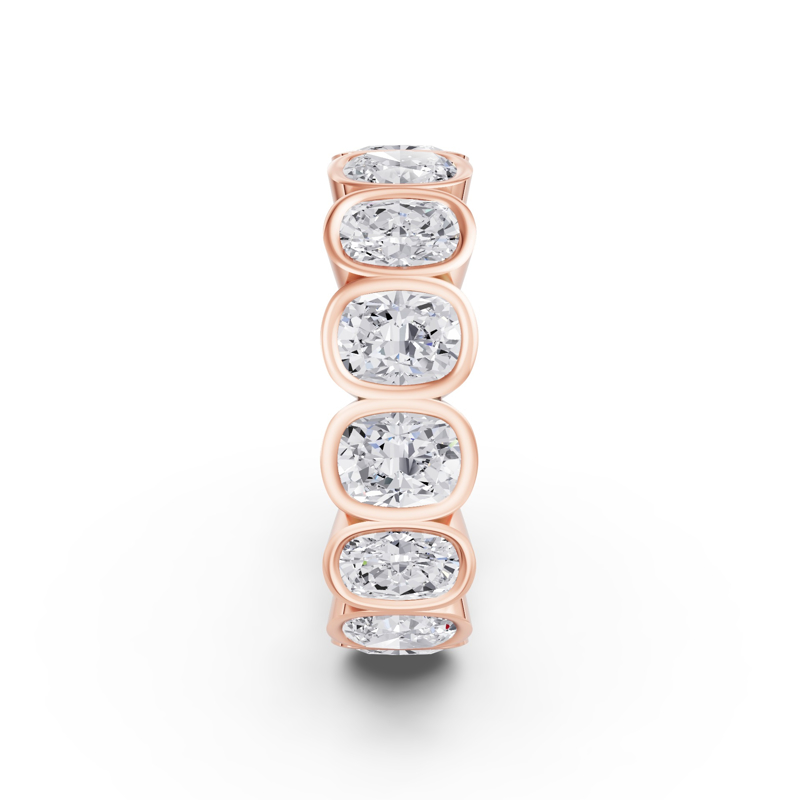 Rose Gold Elongated Cushion Bezel Eternity (5ctw)