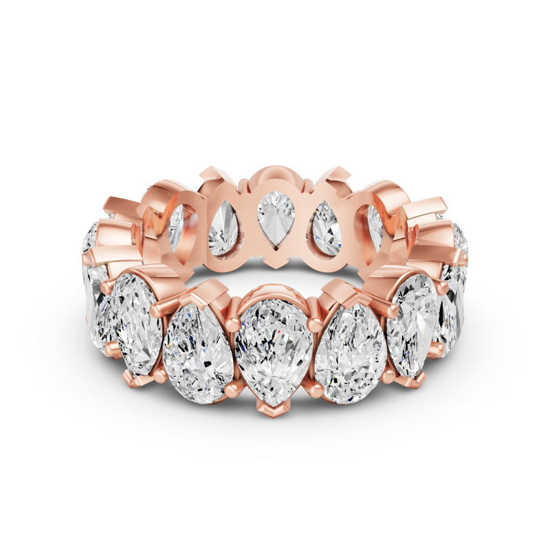 Rose Gold Alternating Pear Shape Eternity (5ctw)