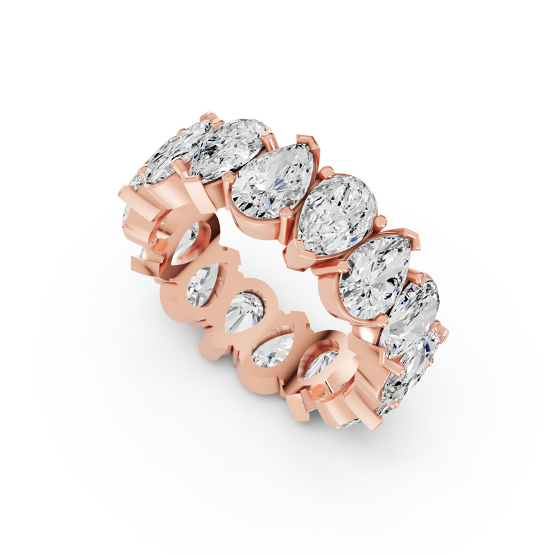 Rose Gold Alternating Pear Shape Eternity (5ctw)