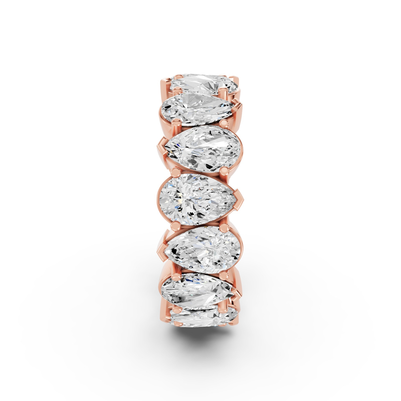 Rose Gold Alternating Pear Shape Eternity (5ctw)