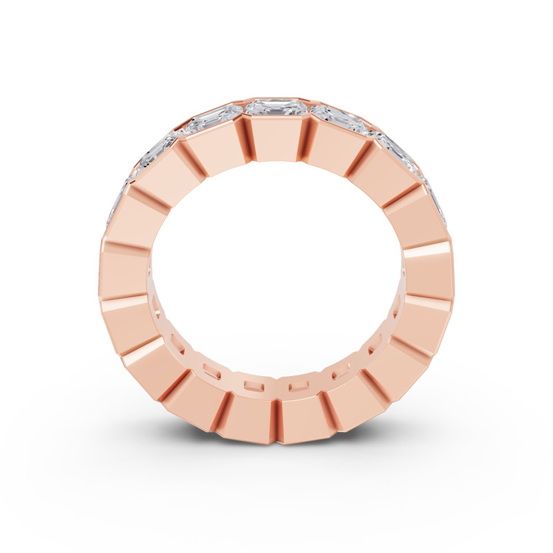 Rose Gold Half Bezel Asscher Eternity (5ctw)