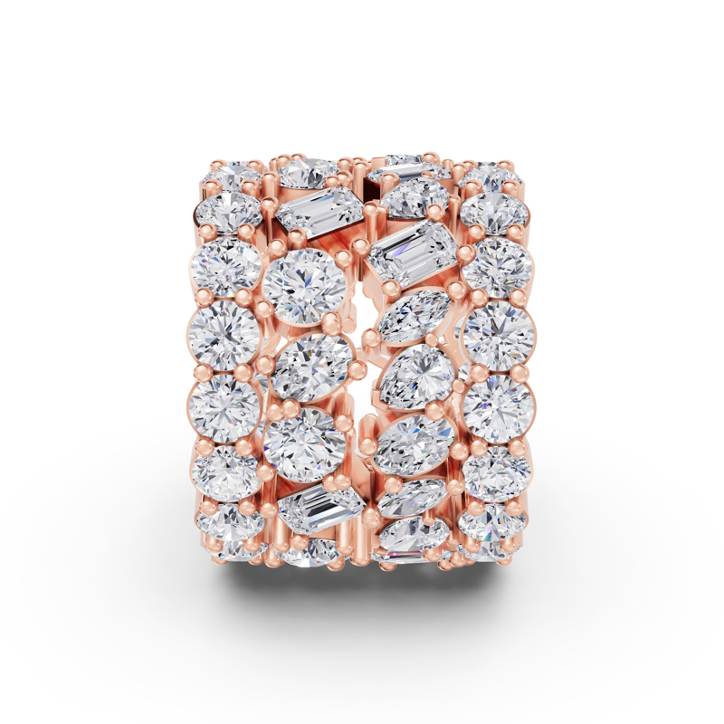Rose Gold Luxury Multi Shaped Wide Eternity (10ctw)