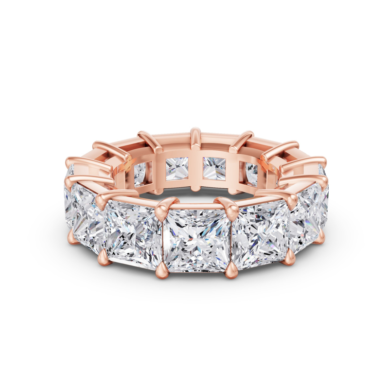Rose Gold Classic Princess Shared Prong Eternity (15ctw)