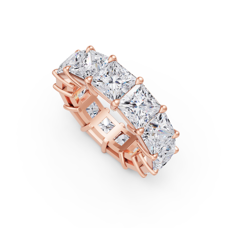 Rose Gold Classic Princess Shared Prong Eternity (15ctw)