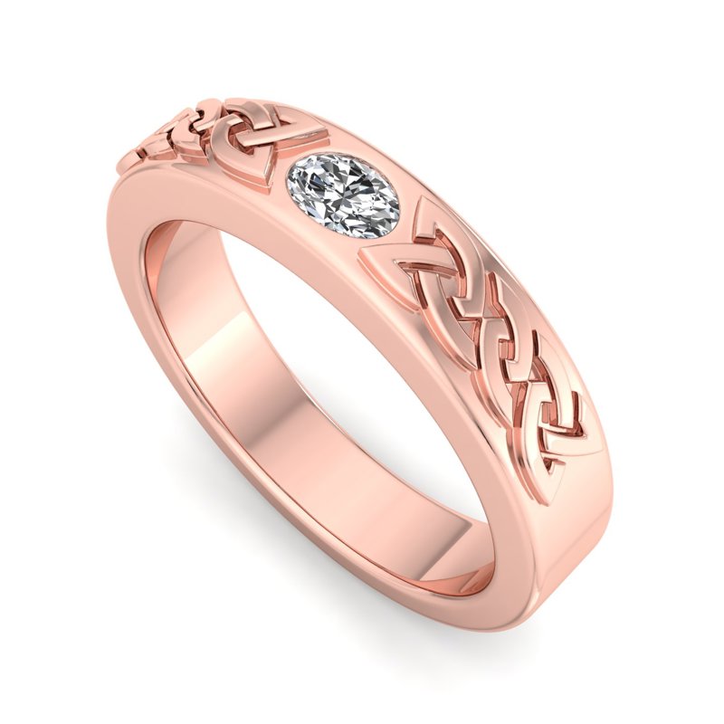 Rose Gold Celtic Ember Oval Band