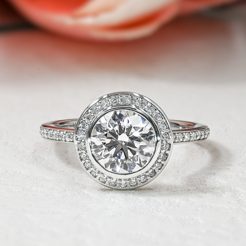 Platinum Modern Bezel 2ct Round