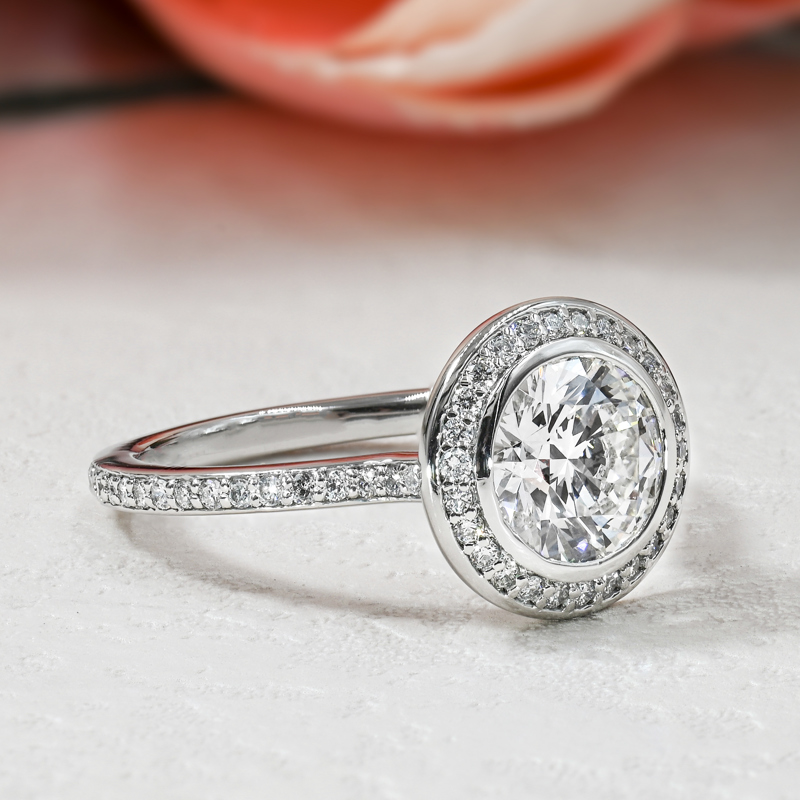 Platinum Modern Bezel 2ct Round