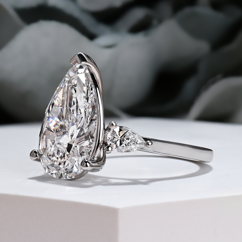 Grand 6ct Pear Three Stone