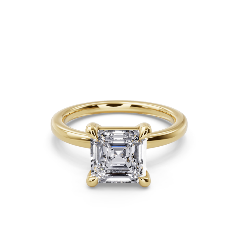 Yellow Gold Hailey Solitaire & 1ct Asscher Center