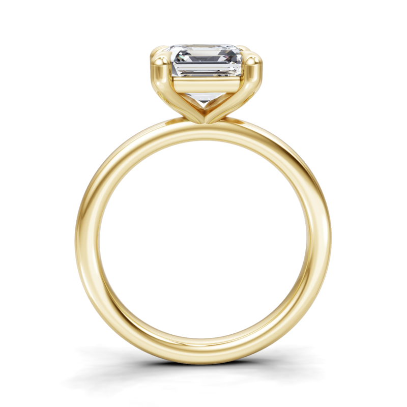 Yellow Gold Hailey Solitaire & 1ct Asscher Center